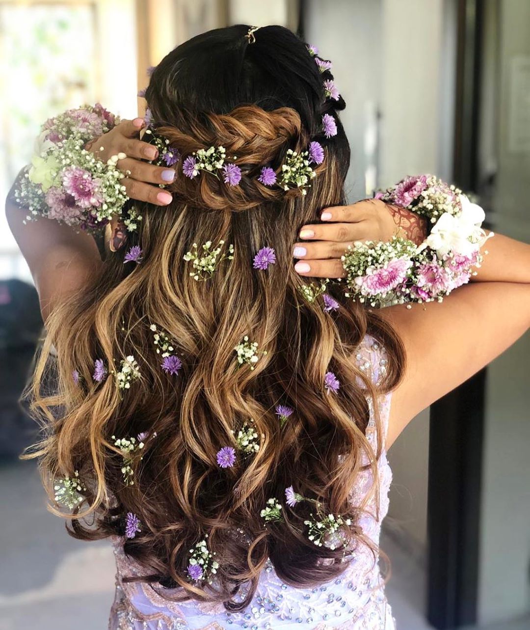 bridal hairstyle flower